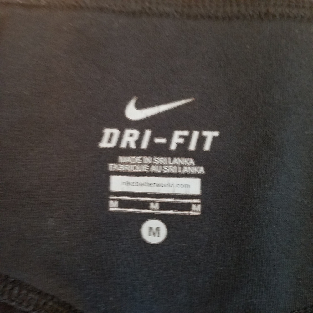 Nike Leggings Womens Medium Capri Dri-Fit Pull On Running Black Tub1 - Picture 6 of 9